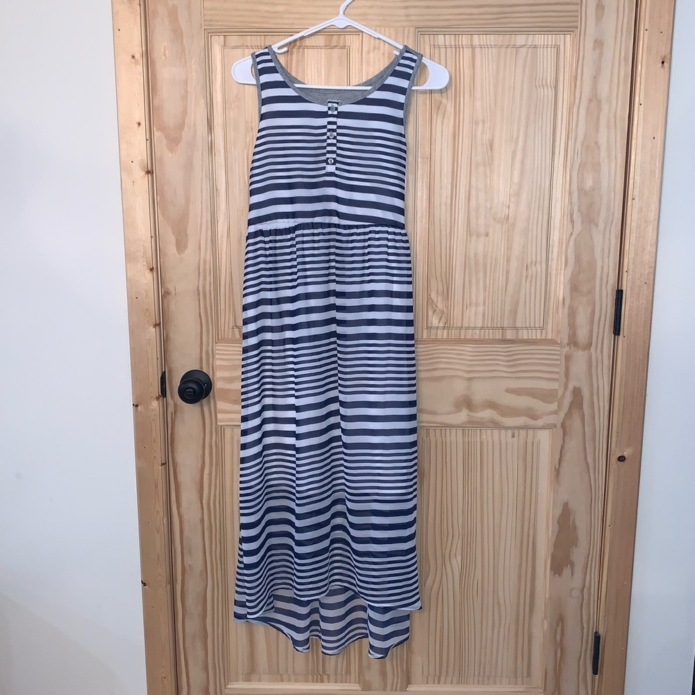 Cherokee blue striped high-Lo maxi dress Size XL 14-16